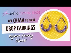 💜 Easy Dangly Right Angle Weave Earrings Tutorial w/ Fire Polish Beads | Beginner-Friendly Beading