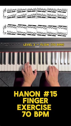 Hanon No. 15 • 70 BPM • Level 3 — Flow • Practice with me