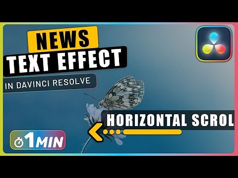 How to Add HORIZONTAL NEWS SCROLLING Text to Video in Davinci Resolve