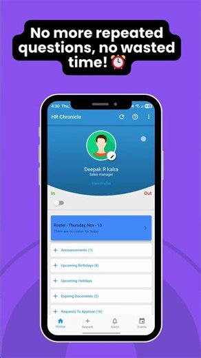 HR Help Page in the App: Store Contacts & Support Info for Employees