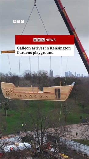 ⚓️ A life-size wooden ship has arrived in a central London park after travelling across the North Sea. The galleon will be the centrepiece of the Diana, Princess of Wales Memorial Playground in Kensington Gardens when it reopens in the summer. The free playground is currently undergoing a £3m renewal by the Royal Parks charity which will also include a new treehouse and redesigned water play area. Andy Williams, park manager for Kensington Gardens, said he was "delighted" with the galleon, addin