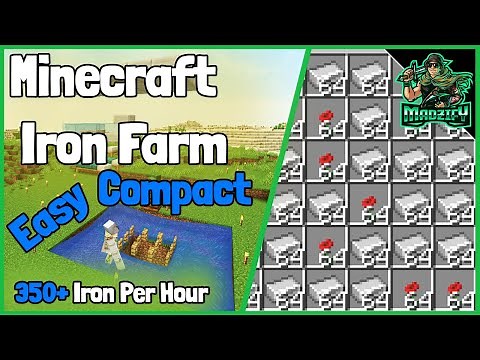 EASY & COMPACT Iron Farm Tutorial! Minecraft 1.19+ (350+ Iron P/H)