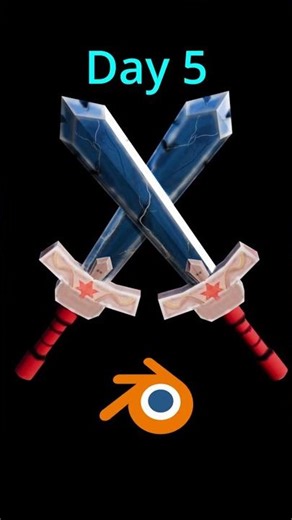 Learning Blender Day 5: My First Sword Texture Painting & Final Render. #blender #30dayschallenge