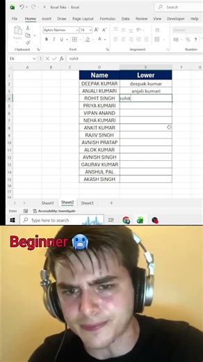 Master Lower Function You Must Know | Fix text casing || #excel #tips #tricks #viral #shorts
