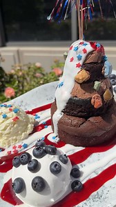 11K views · 66 reactions | Our Sparkling Volcano has gone red, white, and blue for Independence Day!  All weekend long, enjoy this patriotic rendition of our iconic dessert. | Rainforest Cafe | Facebook