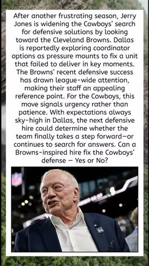 Cowboys Look to Browns for Defensive Reset 🏈🔍