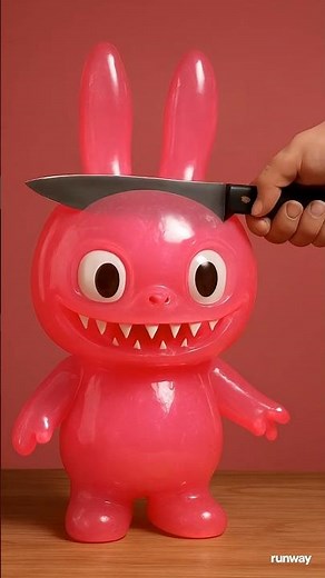 ✨ Satisfying Jelly Labubu Doll Cutting ASMR 🍬🔪Relaxing Sounds & Visuals 💖Labubu #satisfyingvideo #ai