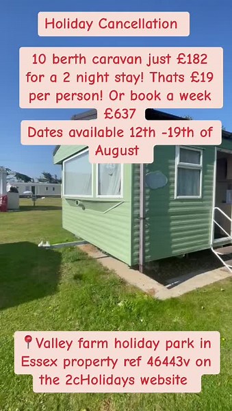 Last-Minute 10 Berth Caravan Holiday at Valley Farm in Essex
