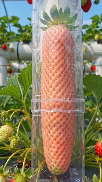 Farming the Future: Strawberries Grown in Amazing Molds 🍓 #strawberry #fruit #satisfying #amazing”