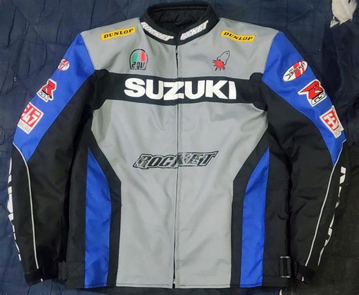 Suzuki Racing Mesh Motorcycle Jacket, Vintage Biker Streetwear Style, Y2K Motorsport Racing Coat - Etsy