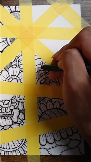 マスキングテープを使ったら絵の世界が広がった!! Pen Drawing #shorts