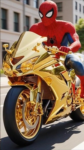 Super Hero Ridding Golden Bike #shorts #superhero #avengers