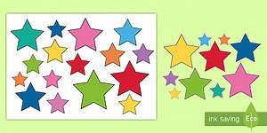 Multi-Coloured Star Display Cut-Outs