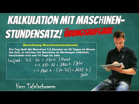 Calculation with machine hourly rate - exercise with remaining production overhead costs and solu...