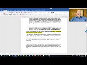 Math 154 Intro to Excel Project and Excel Basics