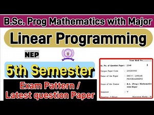 Linear Programming BA Prog Mathematics 5th Semester previous year question paper du sol / Regular