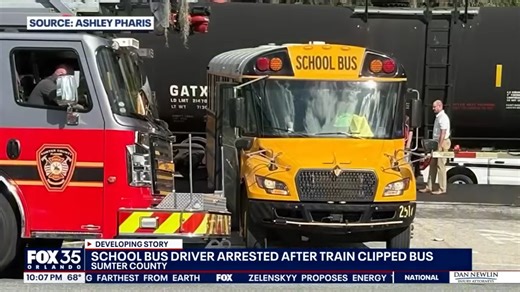 Florida school bus driver charged with 29 counts of child neglect after train strikes bus full of kids