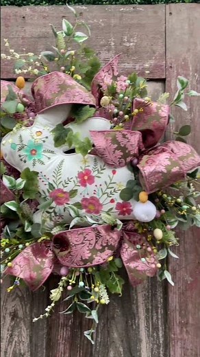 Spring Floral Wreath with Bunny Accent | White Rabbit Wreath Tutorial