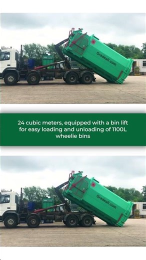 Lifting a Gradeall Hook lift Portable Compactor | Portable Waste Compactor | Gradeall | #shorts