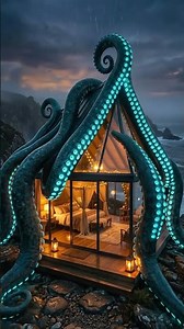 Sleeping in a Giant Octopus Glass House (Surreal POV)