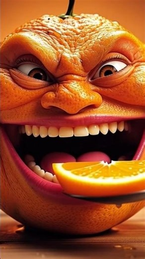 “The Angry Orange Returns! 😂🍊 | Funniest Fruit Face Ever!”#trending#voral#orange
