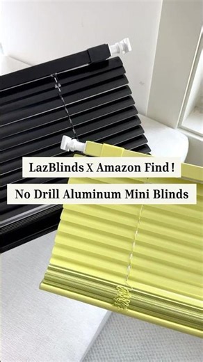 Amazon Find LazBlinds! 🖤💛 No Drill Aluminum Blinds.