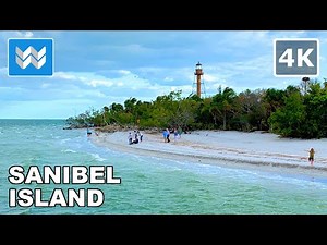 [4K] Sanibel Island Lighthouse Beach in Florida USA - Walking Tour Vlog & Vacation Travel Guide 🎧