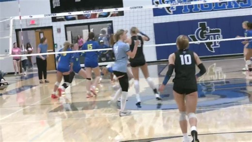 WATCH: Gunter volleyball keeps on rolling through district play! It extended its district winning streak to 82 games tonight with a straight-set win over Leonard! Gunter Lady Tigers Volleyball Gunter High School OurGunter KTEN | Adam Ogburn Sports