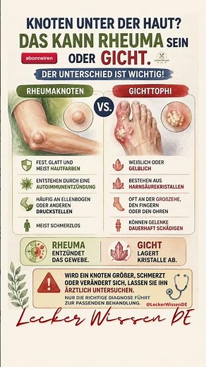 Lump under the skin? Rheumatism or gout? How to tell the difference!