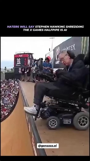 GenZ.AI | AI NEWS on Instagram: "OpenAl's Sora 2 just generated this ultra-realistic video of Stephen Hawking pulling off an X Games halfpipe run. The lighting, motion, and camera work look so real that people online thought it was an actual event. 1,444 Sora 2 turns simple text prompts into high-quality video clips, using advanced physics and animation models to create movement that feels completely natural. It's funny and surreal, but it also shows how powerful Al video generation has become. 