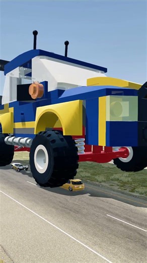 Giant Lego Car VS Cars #beamngdrive #carcrashes #beamngexperiments #crashtest