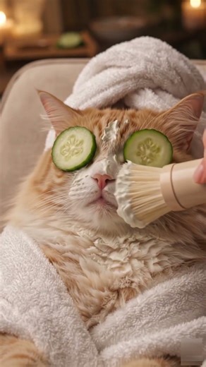 Cat’s Skincare Routine Goes Viral 😳🧖‍♀️🐱