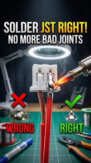 How to Solder a JST Connector Like a Pro 🔧 Perfect JST Solder Joint in 30 Seconds!!