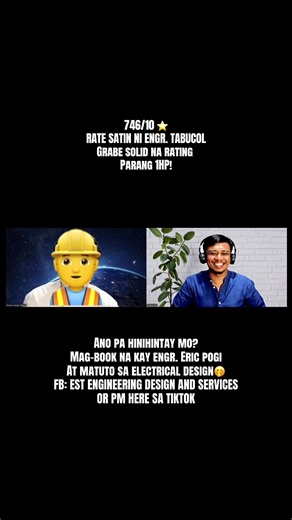 Maraming salamat sa napakataas na rating. 746/10 ⭐️. Grabeng solid mo Engr. Tabucol 😁 Ano pa hinihintay mo? Mag-book na kay engr. Eric pogi At matuto sa electrical design🤭 FB: EST ENGINEERING DESIGN AND SERVICES OR PM HERE SA TIKTOK #electrical #tutorial #design #engineer #plan