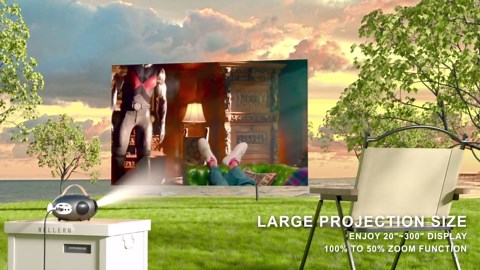 VISULAPEX 5G WiFi Projector with Bluetooth, Zoom Function, HD 1080P Portable Movie Projector for iPhone Outdoor Home Theater