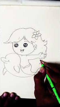 How to Draw a Mermaid Step by Step 🧜‍♀️ | Easy Mermaid Drawing for Beginners