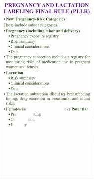 Pregnancy and Lactation Labelling Final Rule PLLR