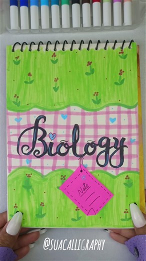 Cute Biology Notebook Cover 🌸✨ Easy DIY Front Page Idea #biology #suacalligraphy