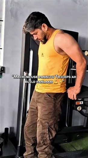 “Machine use panninaalum result varum… consistency dhaan key 💪🔥”#FitnessMotivation #TricepsWorkout