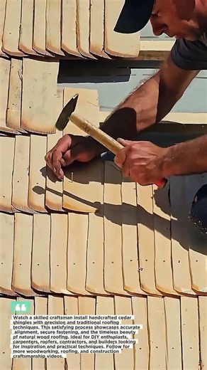 Handcrafted Cedar Shingle Roofing Process #Roofing #Woodworking #Construction