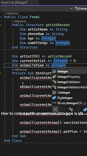 How to Make Your Own Data Type in VB Fast!