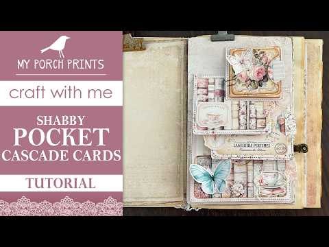 EASY Shabby POCKET CASCADE CARDS Tutorial 18 🤍 | Craft With me! Junk Journal Decorating Ideas