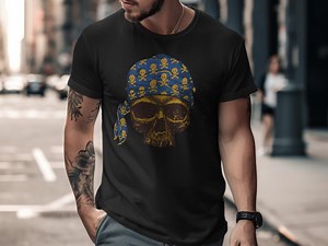 Totenkopf Pirat Bandana T-Shirt - Cooles Piraten Grafik T-Shirt - Unisex Casual Top - Weiches Baumwoll Shirt - Nautisches Skelett Design - Etsy.de