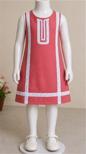 5 Year Baby Lace Kurti Cutting Stitching Tutorial #shortfeed
