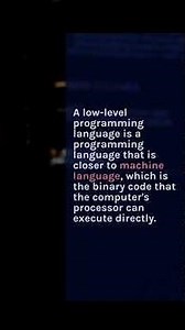 What is a low level programming language?