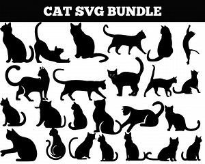 Cat Silhouette SVG: Cricut Cut File, Vector Graphics (digital Download) - Etsy