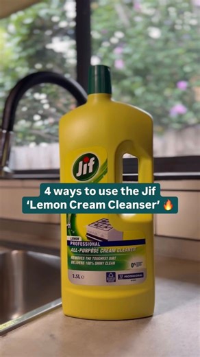 If you need a cleaner that does it all, the Jif ‘Lemon Cream Cleanser’ is a must-try! 🔥 Here are 4 different ways to make the most of it 🧼☝️ #Cleaning #CleaningTips | Bunnings Warehouse Australia