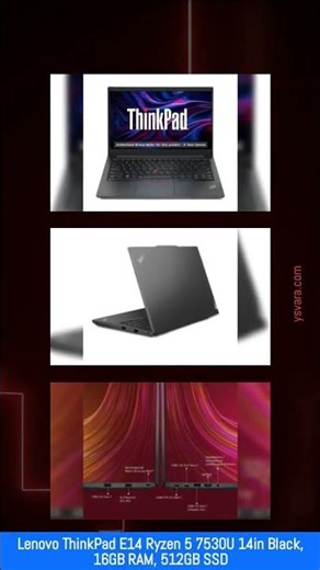 Lenovo ThinkPad E14 Ryzen 5 7530U 14in Black, 16GB RAM, 512GB SSD