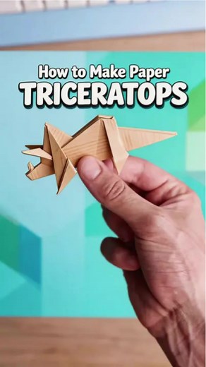 Origami Triceratops: Easy Paper Dinosaur Tutorial