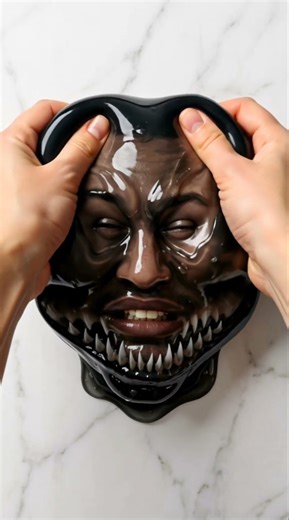Venom Slime Face Transformation 🖤 Ultra Realistic Jelly Effect | Surreal AI Art 8K